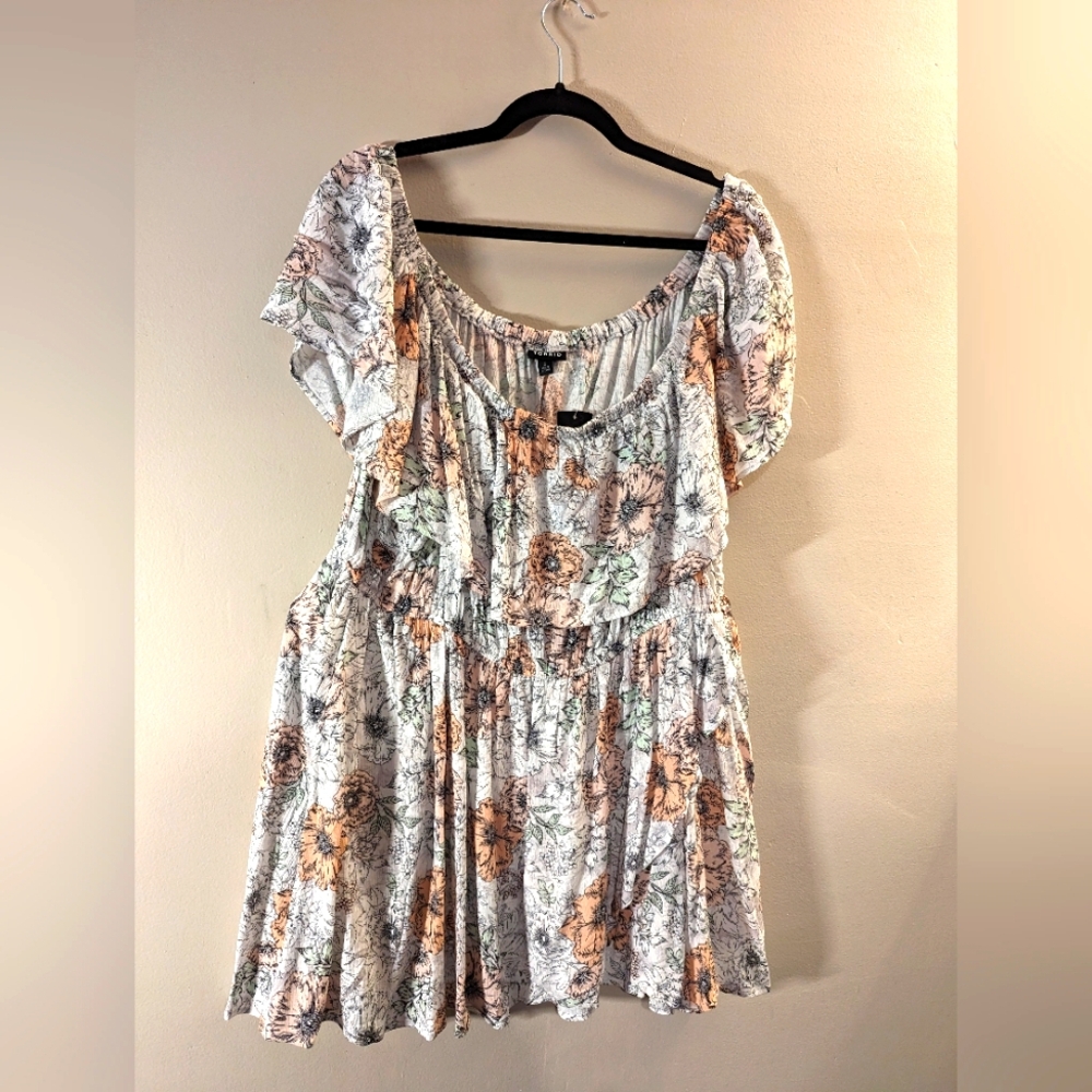 NWT Torrid floral gauze off the shoulder top, 3x